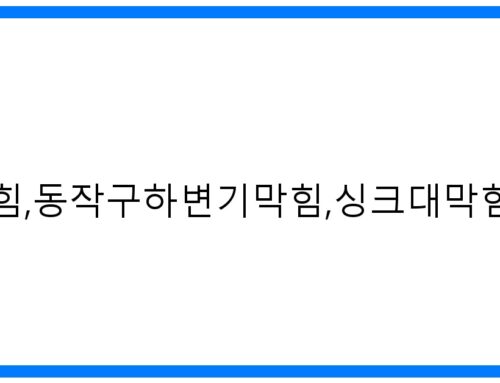 동작구하수구막힘,동작구변기막힘,싱크대막힘 즉시 해결! [긴급출동]