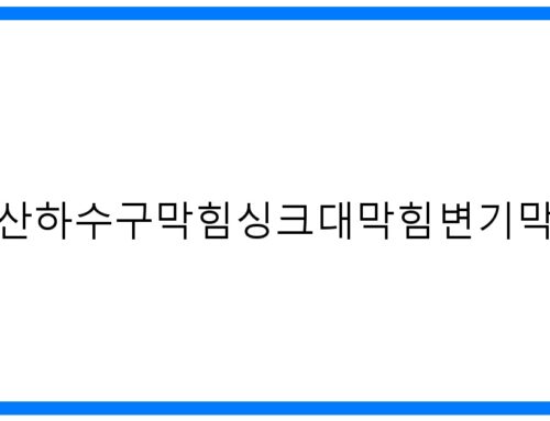 안산하수구막힘싱크대막힘변기막힘 해결! 119 긴급 출동 서비스