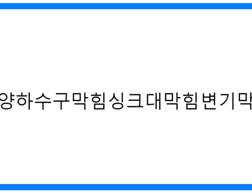 안양하수구막힘싱크대막힘변기막힘! 완벽 해결 비법