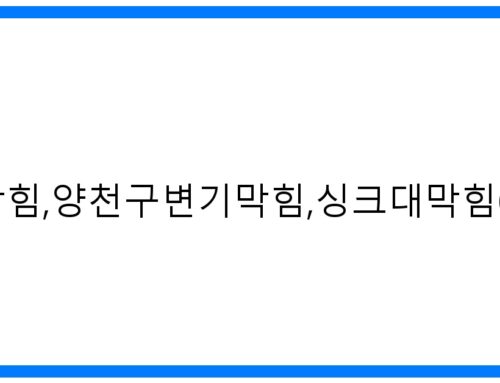 양천구하수구막힘, 변기 싱크대 막힘 해결사! 24시 출동