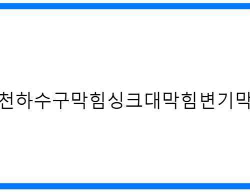 이천하수구막힘싱크대막힘변기막힘, 속 시원한 해결!