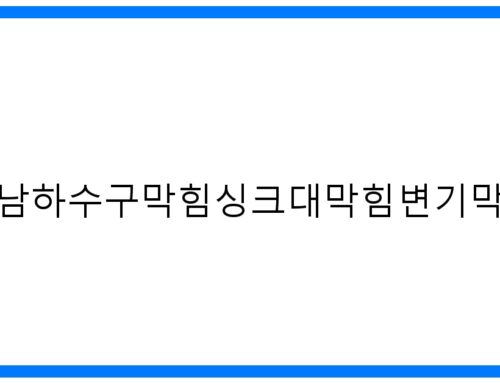 긴급! 하남하수구막힘싱크대막힘변기막힘 해결 비법