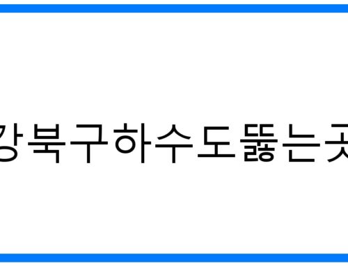 강북구하수도뚫는곳 확실한 해결! 막힘 원인부터 예방까지