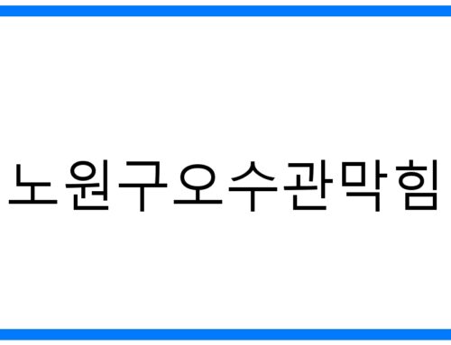 노원구오수관막힘 해결사! 꽉 막힌 오수관 시원하게 뚫는 법
