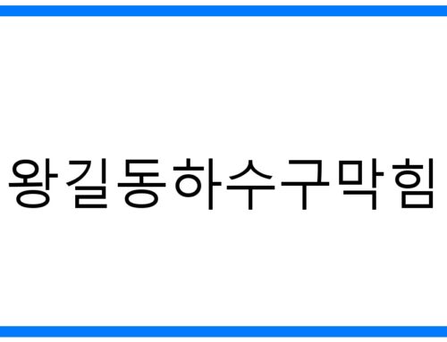 왕길동하수구막힘 해결! 완벽 가이드 & 긴급 출동 서비스