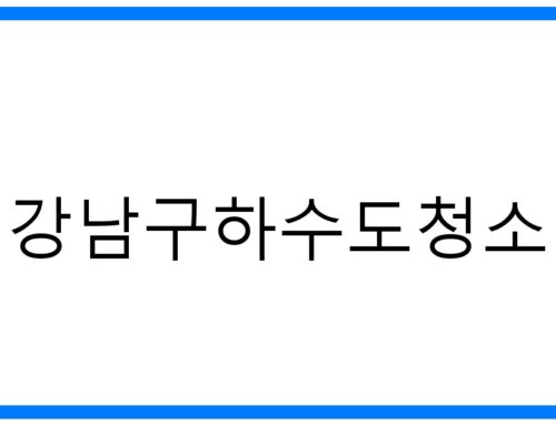 강남구하수도청소: 막힘없이 쾌적하게! 완벽 해결 가이드