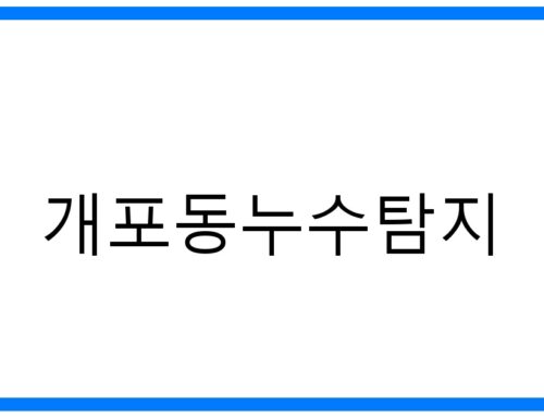 개포동누수탐지: 꼼꼼한 진단, 완벽 해결!
