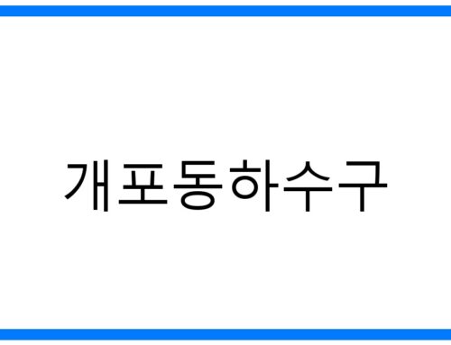 개포동하수구🚨긴급점검! 원인부터 해결까지 완벽 가이드