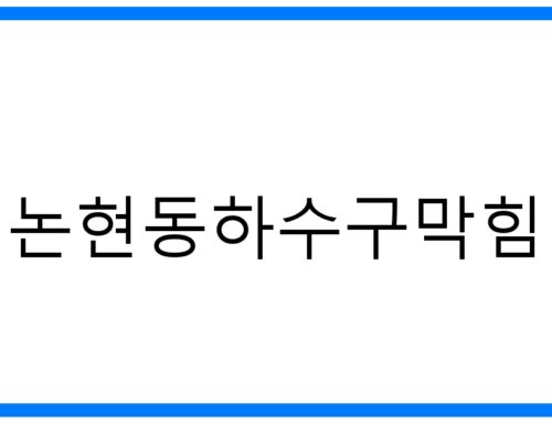 논현동하수구막힘 해결사! 꽉 막힌 속 시원하게 뚫어뻥