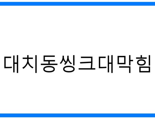 대치동 씽크대막힘 해결사! 꽉 막힌 속 시원하게 뚫는 비법