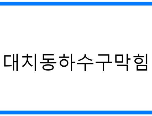 뚫어뻥! 대치동하수구막힘, 속 시원한 해결법