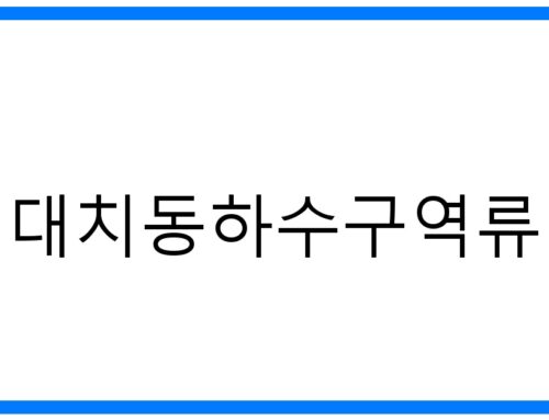 대치동하수구역류 SOS! 원인부터 해결까지 완벽 가이드