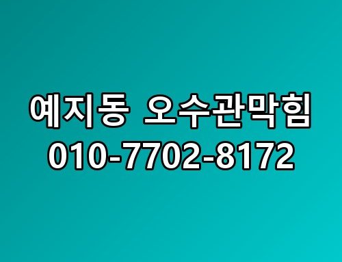 예지동 오수관막힘 010-7702-8172 생각보다 복잡하더라고요