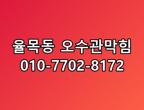 율목동 오수관막힘 010-7702-8172 생각보다 복잡하더라고요