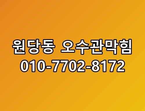 원당동 오수관막힘 010-7702-8172 직접 확인해봤어요