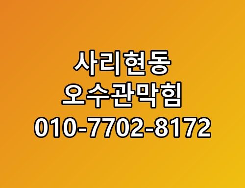사리현동 오수관막힘 010-7702-8172 이 정도일 줄은 몰랐네요