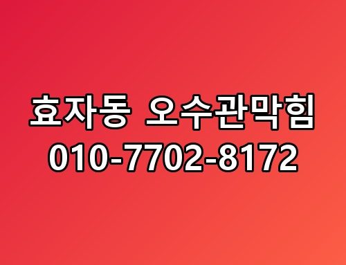 효자동 오수관막힘 010-7702-8172 서비스 진행 과정이 예상보다