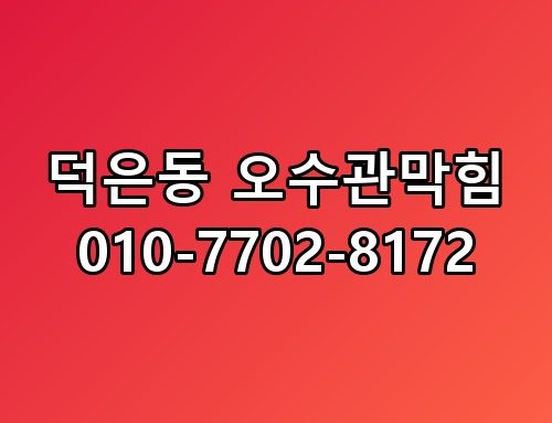 덕은동 오수관막힘 010-7702-8172 직접 확인해봤어요