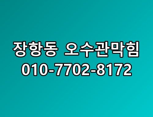 장항동 오수관막힘 010-7702-8172 꼭 알아야 할 포인트