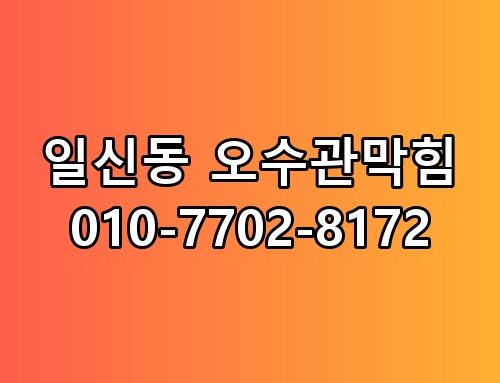 일신동 오수관막힘 010-7702-8172 실제로 보니 느낌이 다르네요