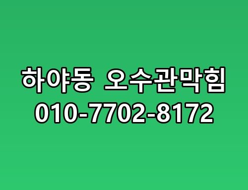 하야동 오수관막힘 010-7702-8172 실제로 보니 느낌이 다르네요