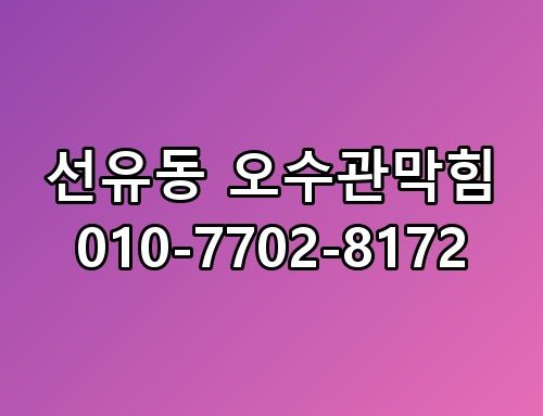 선유동 오수관막힘 010-7702-8172 직접 확인해봤어요