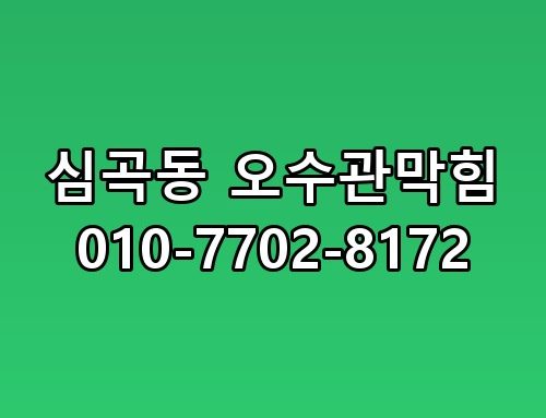 심곡동 오수관막힘 010-7702-8172 의외의 포인트가 숨어있었습니다