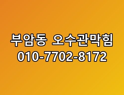 부암동 오수관막힘 010-7702-8172 진짜 이게 맞나 싶더라고요