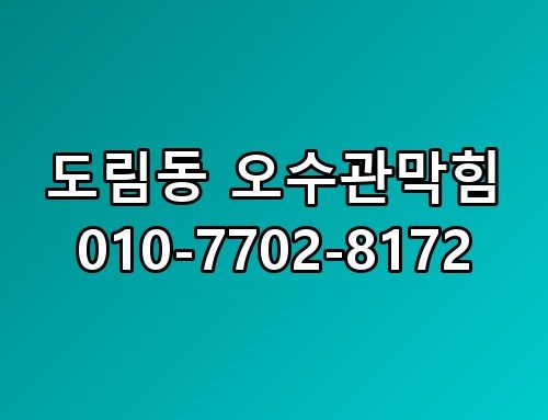 도림동 오수관막힘 010-7702-8172 놓치면 후회할 포인트