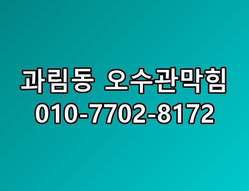 과림동 오수관막힘 010-7702-8172 진짜 이게 맞나 싶더라고요