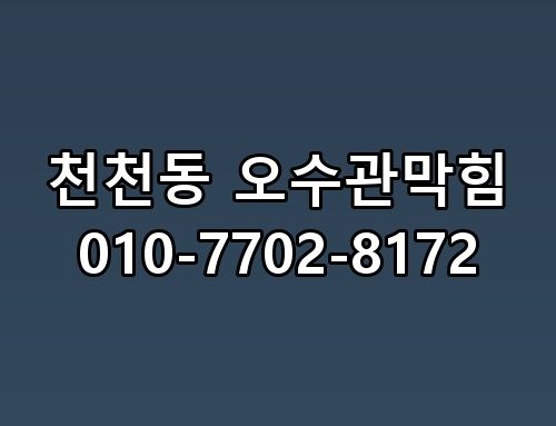 천천동 오수관막힘 010-7702-8172 이게 어떻게 된 일인지