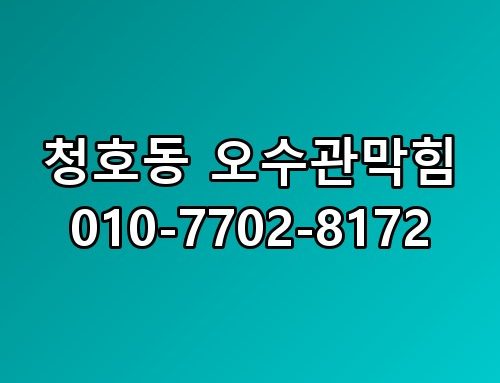 청호동 오수관막힘 010-7702-8172 실제로 보니 느낌이 다르네요