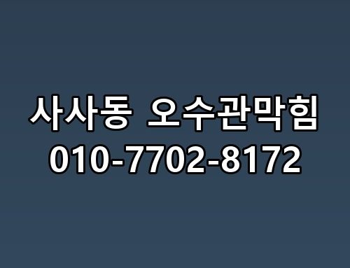 사사동 오수관막힘 010-7702-8172 결국 이 방법이 답이었네요