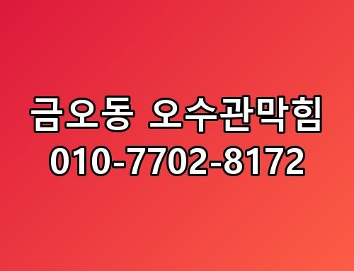 금오동 오수관막힘 010-7702-8172 한번 짚어봐야 할 이야기