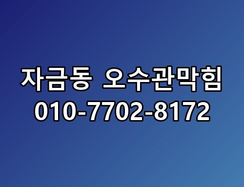 자금동 오수관막힘 010-7702-8172 꼭 알아야 할 포인트