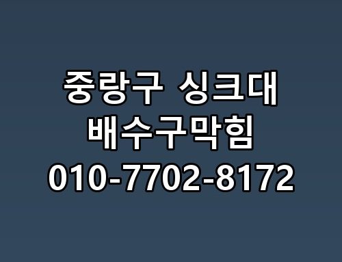 중랑구 싱크대 배수구막힘 010-7702-8172 직접 확인해봤어요