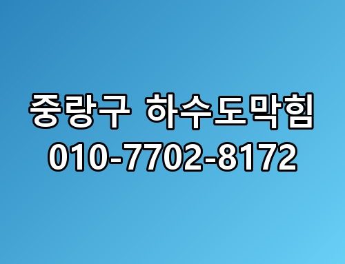 중랑구 하수도막힘 010-7702-8172 생각보다 복잡하더라고요