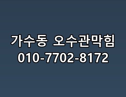 가수동 오수관막힘 010-7702-8172 생각보다 복잡하더라고요