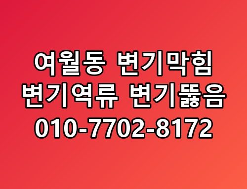 여월동 변기막힘 변기역류 변기뚫음 010-7702-8172 한 끗 차이
