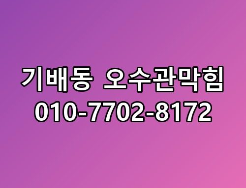 기배동 오수관막힘 010-7702-8172 진짜 이게 맞나 싶더라고요