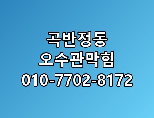 곡반정동 오수관막힘 010-7702-8172 놓치면 후회할 포인트