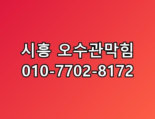 시흥 오수관막힘 010-7702-8172 전문가가 알려주는 재발 방지