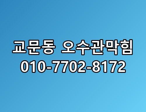 교문동 오수관막힘 010-7702-8172 한번 짚어봐야 할 이야기