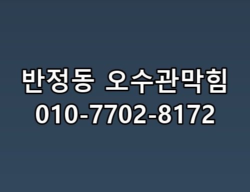 반정동 오수관막힘 010-7702-8172 이게 어떻게 된 일인지