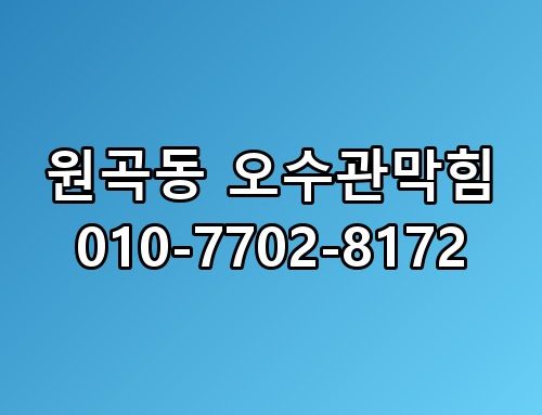 원곡동 오수관막힘 010-7702-8172 방치했다가 큰일 날 뻔한 사연