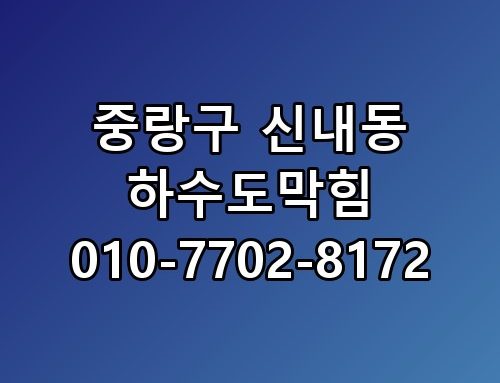 중랑구 신내동 하수도막힘 010-7702-8172 직접 확인해봤어요