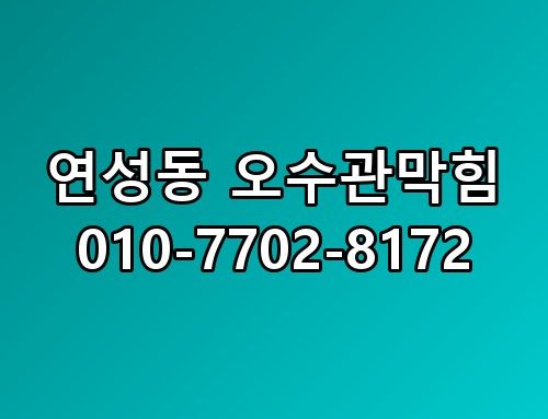 연성동 오수관막힘 010-7702-8172 지금 상황 정리해봤습니다