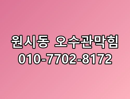 원시동 오수관막힘 010-7702-8172 지금 상황 정리해봤습니다
