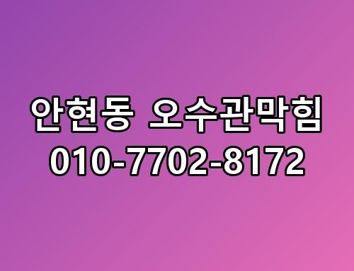 안현동 오수관막힘 010-7702-8172 진짜 이게 맞나 싶더라고요