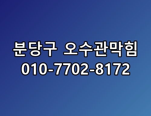 분당구 오수관막힘 010-7702-8172 한번 짚어봐야 할 이야기